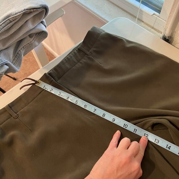 Coldwater Creek Olive Green High Rise Relaxed Wide Leg Trouser Pants Size 12 - Picture 8 of 13